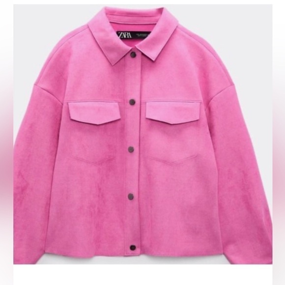 Zara Hot Pink Suede Jacket - Picture 1 of 7